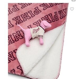 NEW PINK Victoria's Secret Blanket with Plush Dog by PINK